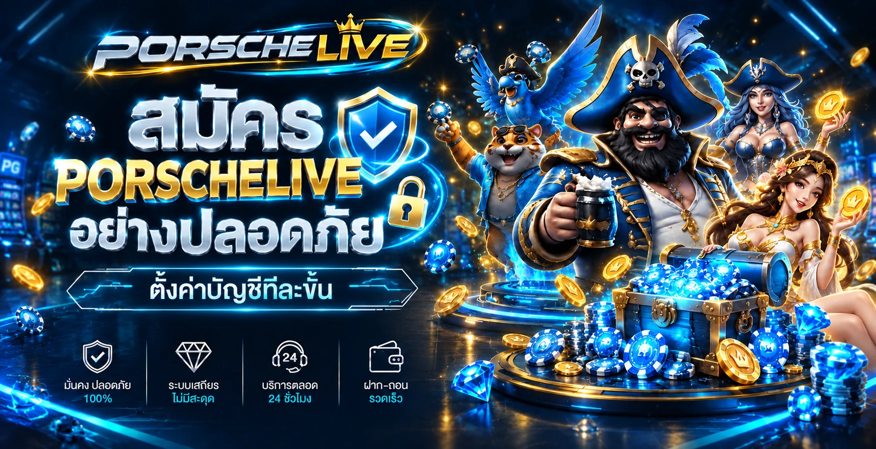 PORSCHELIVE สมัครอย่างปลอดภัย ตั้งค่าบัญชีทีละขั้น